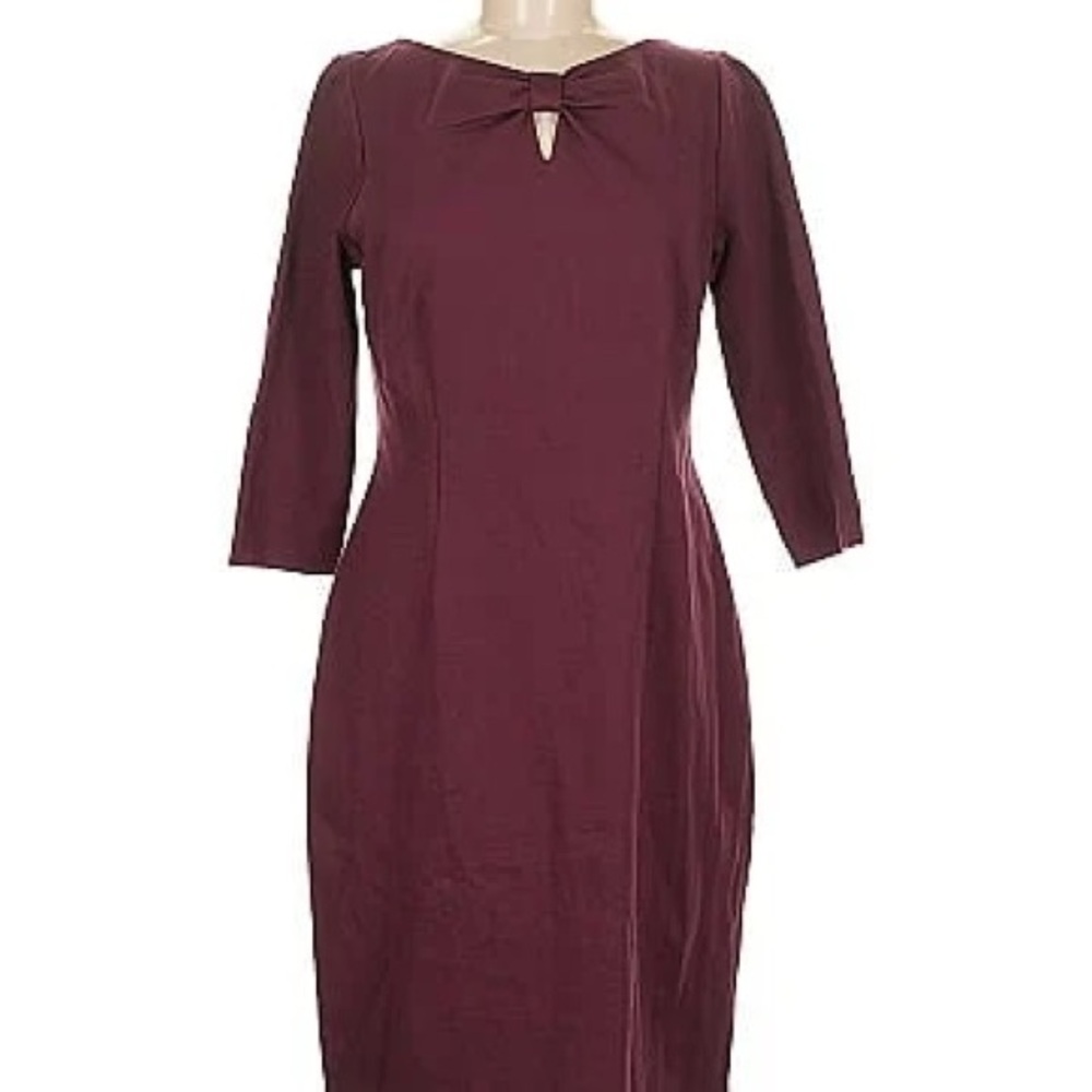 Talbots burgundy Dress 3/4 Sleeve Crew Neck